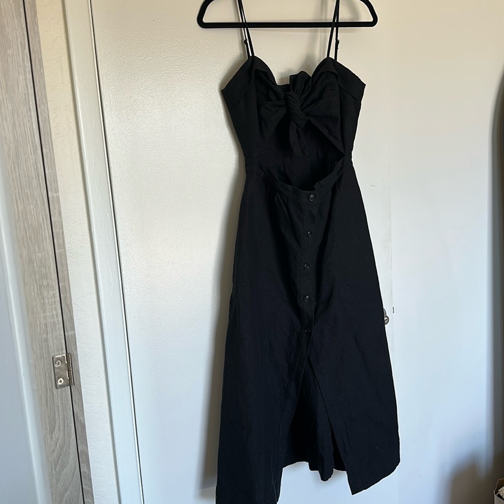 Reformation midi black dress